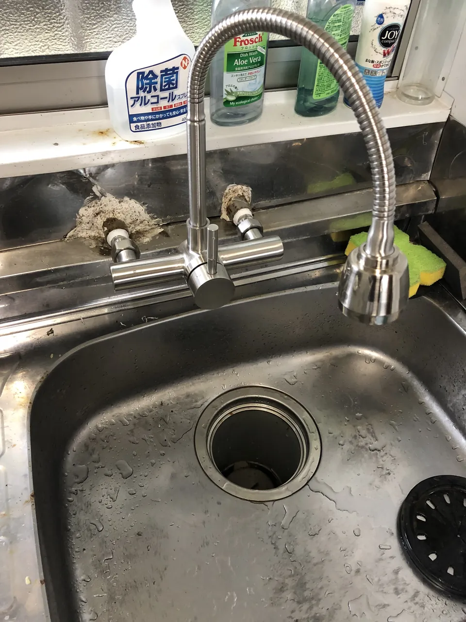 川越市 キッチン水栓取り付けの施工写真