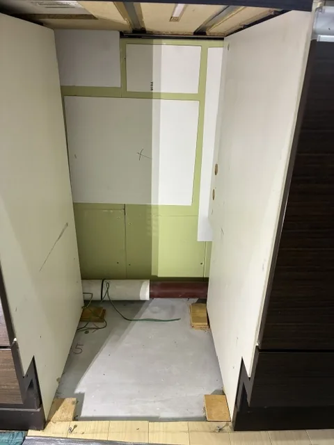 杉戸町のビルトイン食洗機交換|既設食洗機を撤去した後のキッチン内の設置スペース