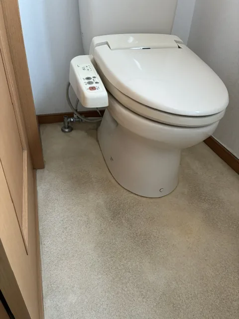 さいたま市西区のトイレ交換工事｜施工前。1か所目のトイレの便器と床まわり